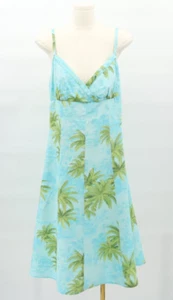 Tommy Bahama Women's Linen Spaghetti Straps Tropical Palms Print Sundress Sz 8 - Picture 1 of 5