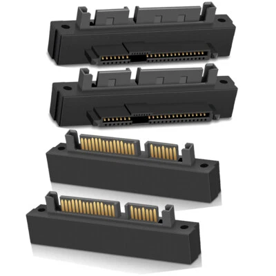 4pcs SFF-8482 SAS a SATA 22 pin angolo 90 gradi adattatore hard disk NUOVO - Immagine 1 di 4