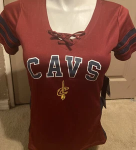 Brand new Cleveland Cavaliers poly lace up vneck womans shirt - Picture 1 of 5