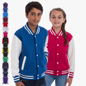 JUST HOODS - Kinder College Jacke Sweatjacke Übergangsjacke Jungen Mädchen - Bild 1 von 19