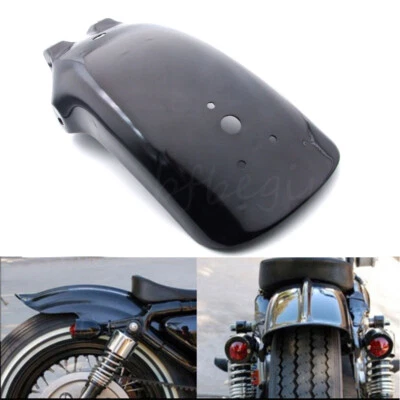 Universal Rear Mudguard Fender For Cruisers Harley Bobber Chopper Yamaha Black - Image 1 of 4