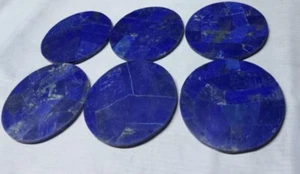 Juego de 6 placas de montaña rusa de piedra lapislázuli natural hechas a mano coleccionables regalo ella - Imagen 1 de 3