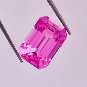 10 Ct Certified Natural Pink Sapphire Emerald Shape Loose Gemstone - Picture 1 of 6