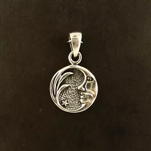 Mezzaluna in argento sterling .925 con ciondolo stella, ciondolo, con cauzione - Foto 1 di 3