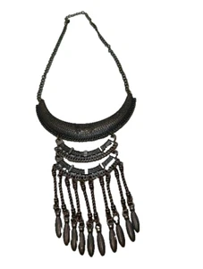 Bronze Tone Necklace Feathers Native American Design 18" Chain - Picture 1 of 5