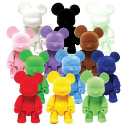 2.5" qee toy2r FLOCKED flock bear single blind box  - Image 1 of 2