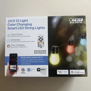 Feit Electric Smart LED String 12 Lights Color Changing - Multicolored 24ft - Picture 1 of 4