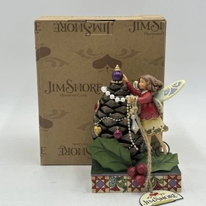 Jim Shore "Magically Merry" Hada de Navidad Decoración Cono de Pino Estatuilla con Caja - Imagen 1 de 8