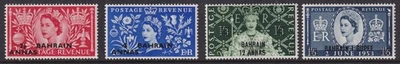 BAHRAIN QEII SG90-93, 1953 CORONACIÓN Set, Montado COMO NUEVO. Gato 15€. Foto 1 de 2
