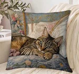 Super Soft Tabby Cat  Cushion Cover 45cm x 45cm - Picture 1 of 5