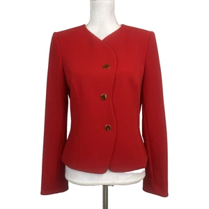 Chaqueta Blazer Calvin Klein Talla 8 Rojo Cereza Traje Carrera Profesional Iglesia - Imagen 1 de 7