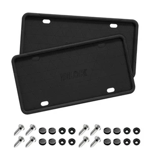 Car License Plate Frame, 2 PCS Anti-Theft Universal Silicone License Plate Fr... - Picture 1 of 7