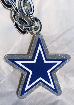 Nuevo Collar Cadena Dallas Cowboys 34 pulgadas GRANDE BRILLANTE 3D Espuma 8 pulgadas Foto 1 de 3