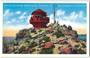 Marine Exchange Observatory MT. TAMALPAIS CA Marin County 1910s Vintage Postcard - Picture 1 of 2