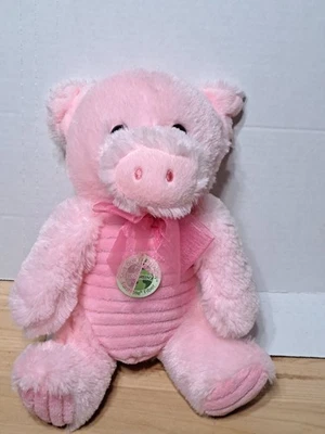 Pelúcia de porco rosa Dan Dee 2015 11" cauda encaracolada bicho de pelúcia - Imagem 1 de 4