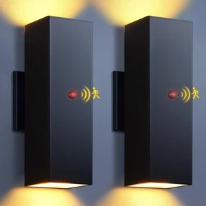 KIZON Motion Sensor Outdoor Lights 2 Pack, Dusk to Dawn Outdoor Lighting Porc... - Picture 1 of 8