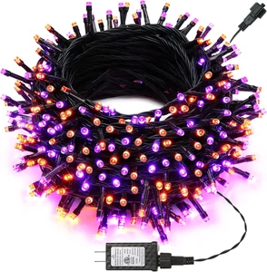Orange lila Halloween Lichter, 100 Fuß 300 LED Lichterkette mit 8 Modi Timer W - Bild 1 von 12