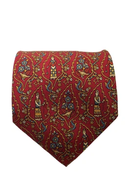 Salvatore Ferragamo Mens Silk Floral Print Classic Neck Tie Red Size OS - Image 1 of 4
