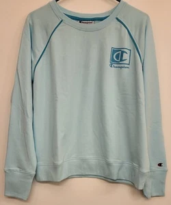 Champion Women's Sweatshirt and Pants, Aqua, L. Shirt 24.75" L.  Cott/poly. New  - Picture 1 of 5