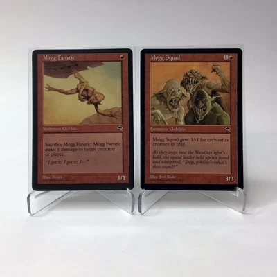 (2) Magic: The Gathering Tempest Mogg Squad & Mogg Fanatic Vintage 1997 MTG LP - Image 1 of 2