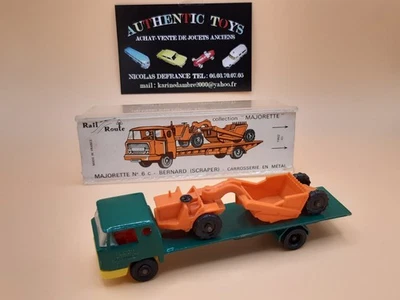 JOUET ANCIEN MAJORETTE RAIL ROUTE BERNARD SCRAPER N°6C + BOITE - Photo 1/4