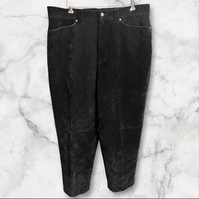 Calça Masculina Pelle Pelle City Slickers Preta Veludo Tamanho 40 42x33 - Imagem 1 de 4