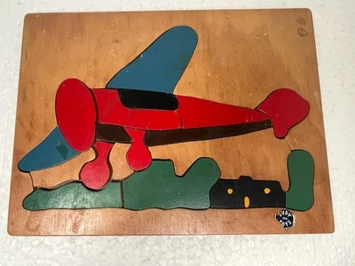 Vintage Hard To Find Judy Toys Wooden Puzzle 18 pc Plane - Image 1 of 4