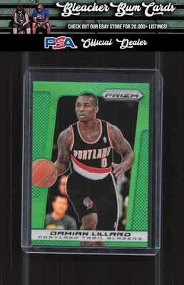 2013-14 Panini Prizm 19 Damian Lillard Prizms Green - Image 1 of 2