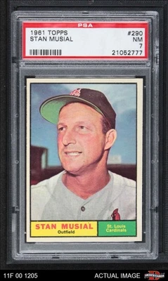 1961 Topps #290 Stan Musial Cardinals Salón de la fama PSA 7 - Casi nuevo Foto 1 de 2