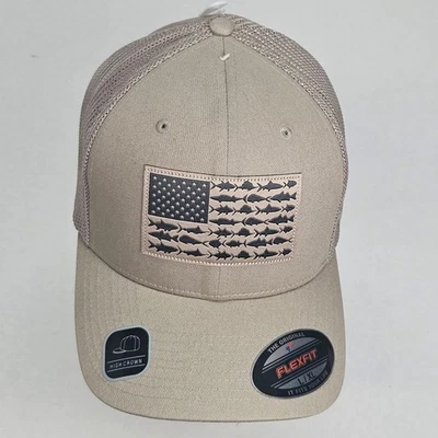 Columbia PFG Flexfit Sombrero de Camionero Bronceado Pez Bandera EE. UU. Equipo de Pesca Unisex Talla L/XL Foto 1 de 4