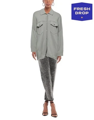 RRP€504 MAX & MOI Cashmere & Merino Cardigan Size L Green Oversized - Image 1 of 4