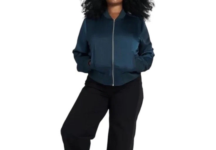 通用标准缎面轰炸机夹克,尺寸 18,二手  — 第 1/4 张图片