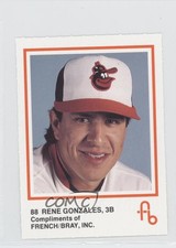 1988 French/Bray Baltimore Orioles Rene Gonzales #88 Rookie RC