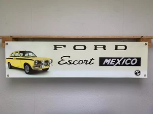 Ford Escort Mexico Banner RS gelb MK1 Oldtimer Werkstatt Garage Wand Display - Bild 1 von 3