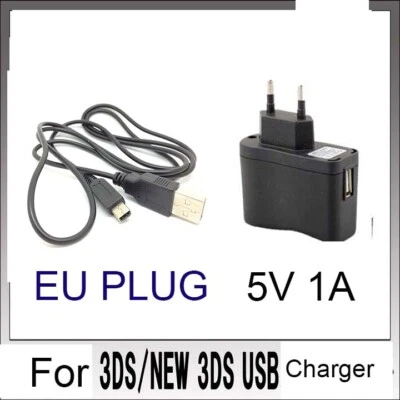 EU POWER AC CHARGER CABLE  for Nintendo DSi NDSi DSiXL 3DS 3DSXL/LL NEW3DS - Image 1 of 4