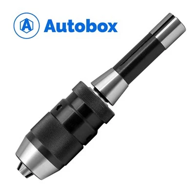 AUTOBOX 1/32" - 1/2" Industrial Grade Keyless Mill Drill Chuck, R8 Straight Shank