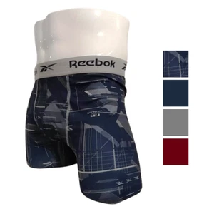 Reebok Men's Boxer Briefs 4-Pack Performance Stretch Wicking Grey Navy Red Print - Picture 1 of 9