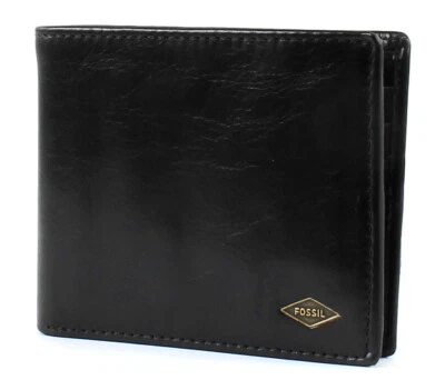 FOSSIL Ryan Bifold with Flip ID RFID Geldbörse Black Schwarz Neu