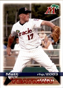 2003 Fort Myers Miracle Grandstand #4 Matt Yeatman Tomball Texas Baseball Card