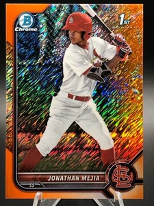 Jonathan Mejia 2022 Bowman Cromo 1° Arancione Shimmer /25 SP #BCP-168 Cardinals - Foto 1 di 9