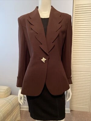 复古 SIONI-PARIS-NEWYORK-MILANO Blazer/Jacket 棕色/梅色 水钻 尺寸 6 — 第 1/4 张图片