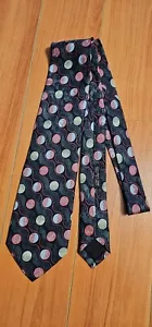 Brioni Necktie Green Red Blue Circles 100% Silk Italian Excellent - Picture 1 of 4