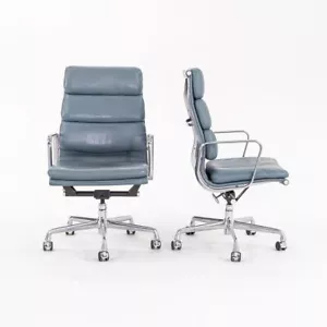 2005 Herman Miller Eames Soft Pad Executive Desk Chair in Blue Leather 15+ Avail - Picture 1 of 12