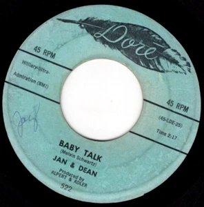 Jan & Dean – Baby Talk 1959 Dore Rock & Roll VG Plays Clean - Picture 1 of 2