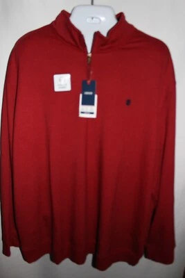 IZOD STRETCH DARK RED L/S 1/2 ZIP PULLOVER TOP SZ:3XLT 3XT XXXLT NWT - Image 1 of 3