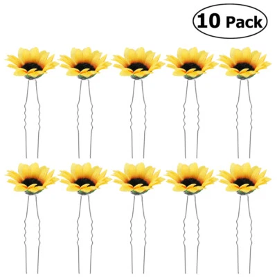 FRCOLOR 10PCS Daisy Sunflower Bridal Wedding Hair Hair Clips hair for wedding