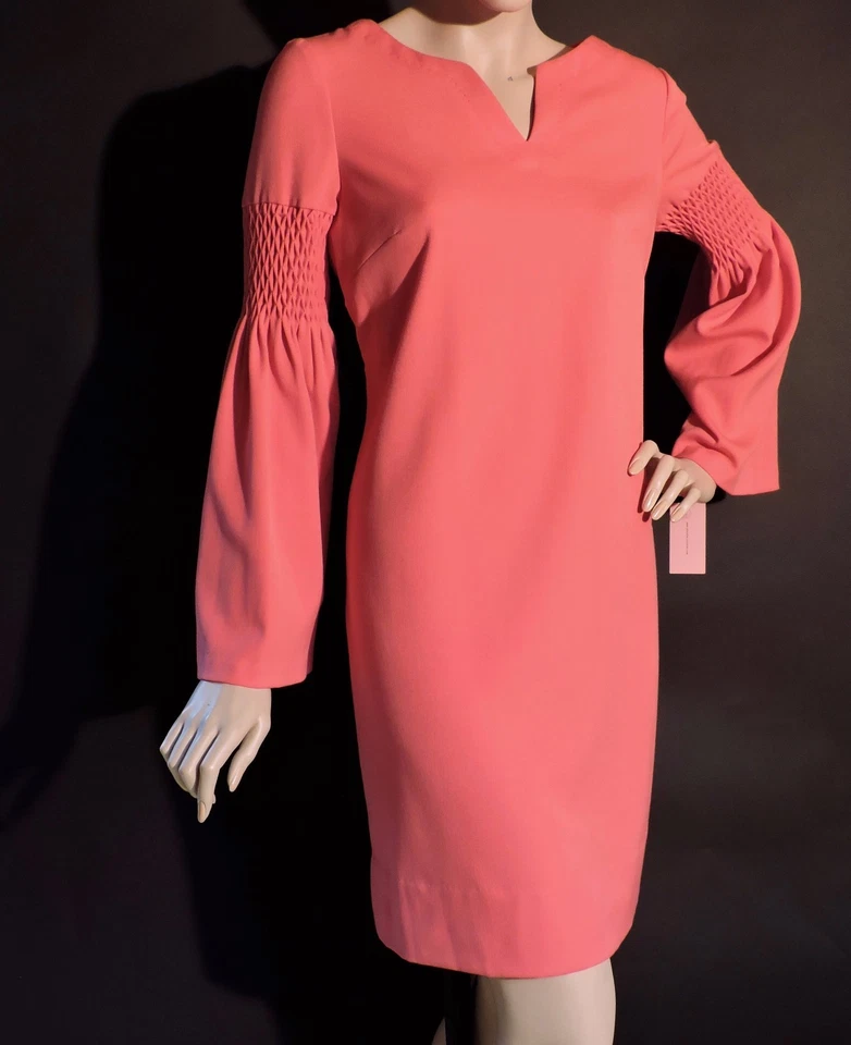 Mini Vestido Phoebe Couture Manga Campana Coral Informal Cambio Talla 6 Nuevo con Etiquetas  Foto 1 de 1