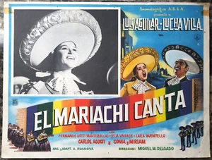 LUCHA VILLA IN EL MARIACHI CANTA MEXICAN ORIGINAL LOBBY CARD.1962 .12.5"X 16" - Picture 1 of 3