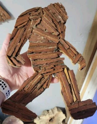 Custom BIG FOOT Red Tree Bark Wood Carved Bigfoot / Yeti Large Rare. Only One - image 1 of 3