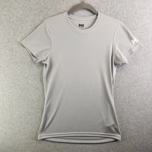 Helly Hansen Top Womens L Gray Tech T Shirt Performance Tee Boating Sailing Lake - Picture 1 of 11